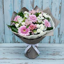 Букет цветов из:  Герберы, Альстромерии и Хризантемы #REPLACE_PRED# Кабардинка
