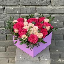 Цветочная композиция из Розы в коробке в Кабардинка