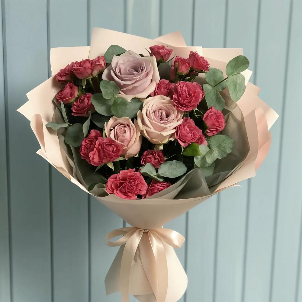 Букет цветов из: Гвоздики и Розы в Кабардинка