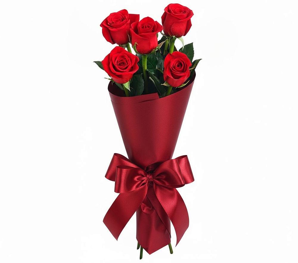 Букет 5 Красных роз Эдлесс Лав в Кабардинка
