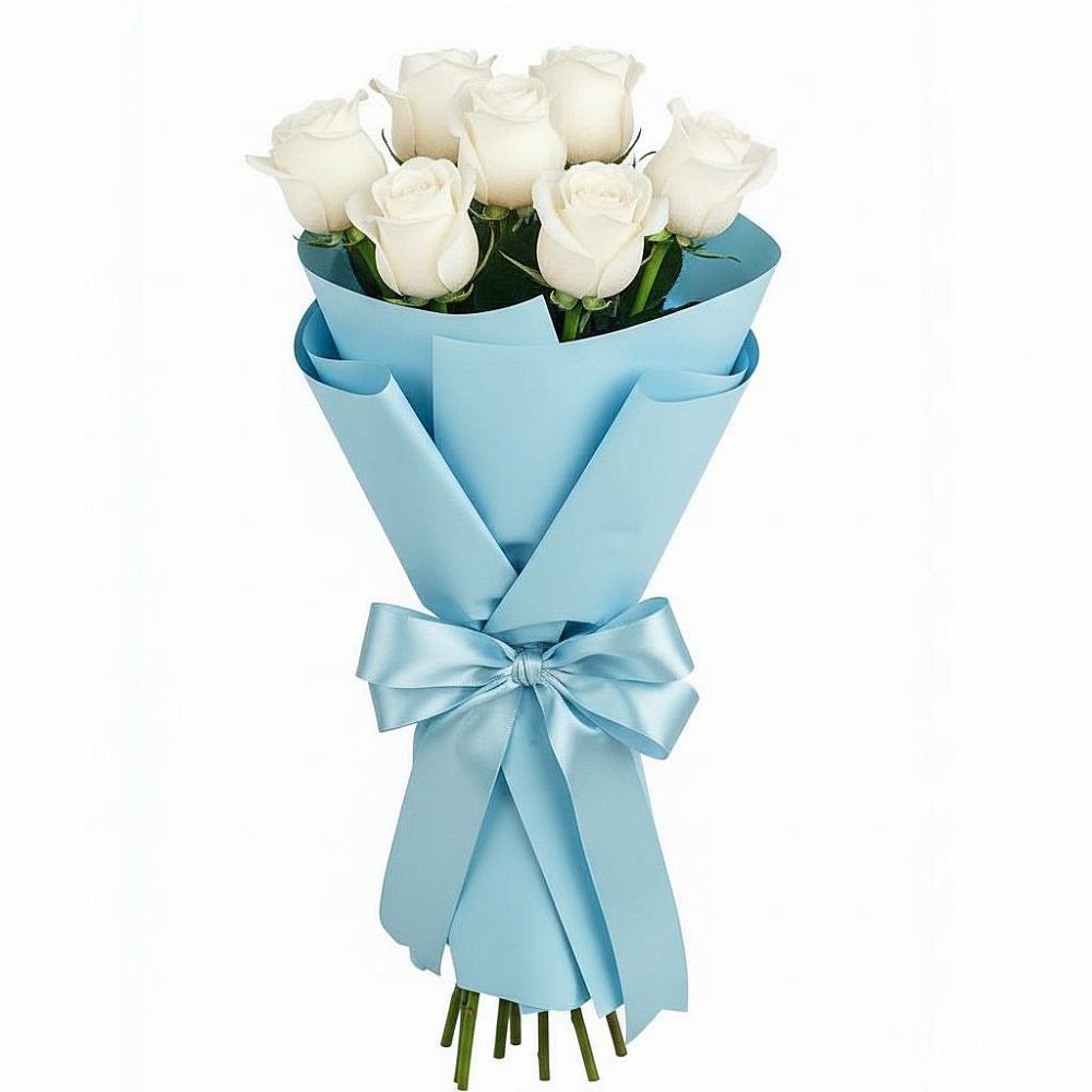 Букет 7 белых роз Проуд в Кабардинка