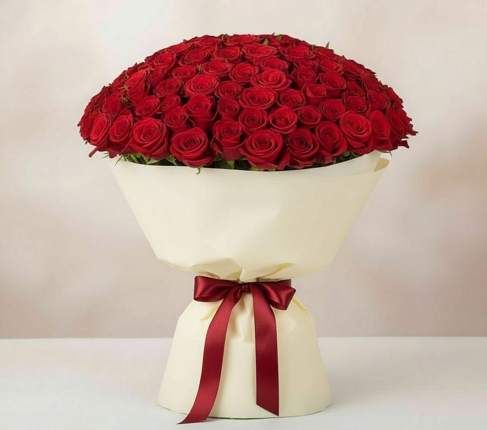 Букет 101 Красная роза Милано в Кабардинка
