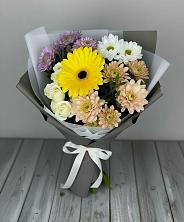 Букет цветов из:  Розы, Герберы и Хризантемы в Кабардинка
