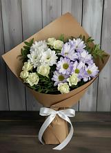 Букет цветов из:  Хризантемы и Розы в Кабардинка