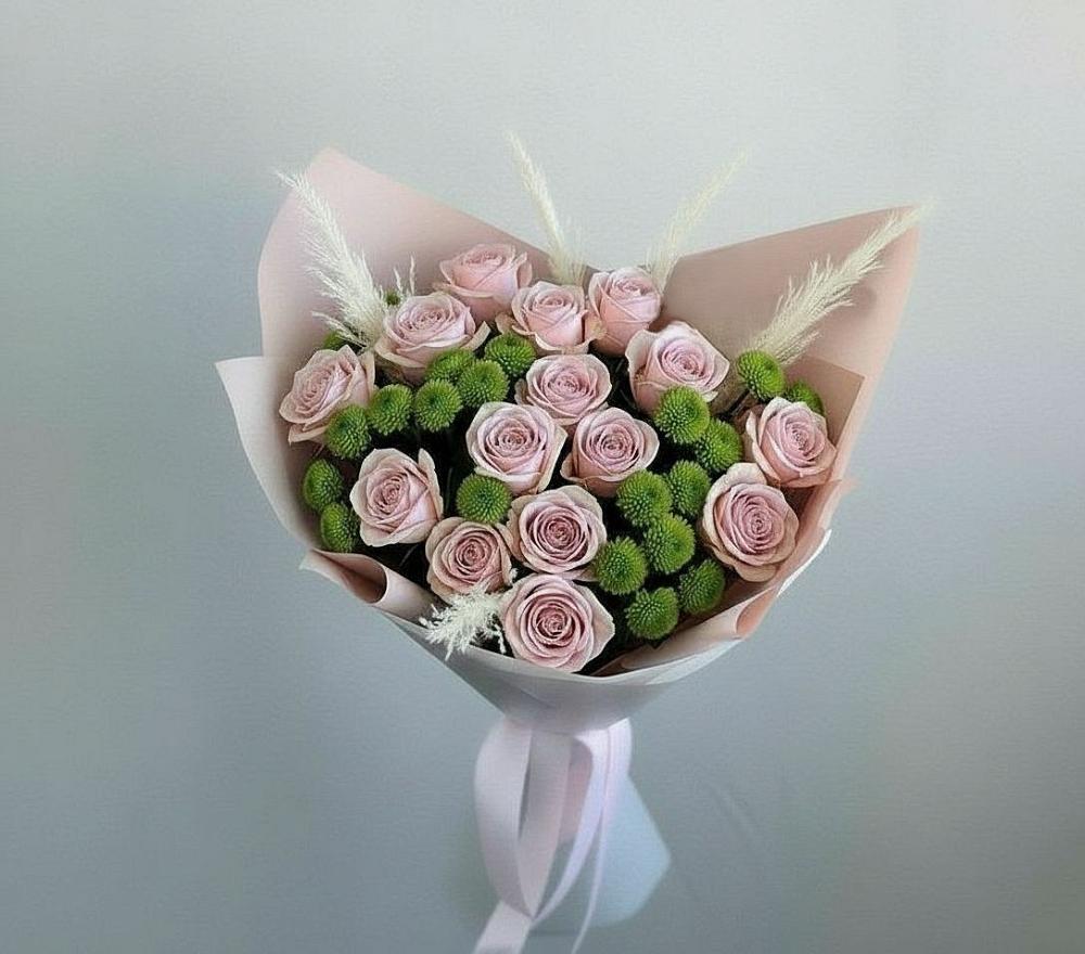 Букет цветов из: Розы и Хризантемы в Кабардинка