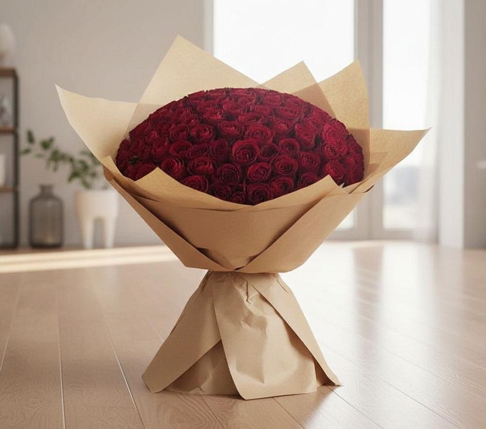 Букет 101 Красная роза в Кабардинка